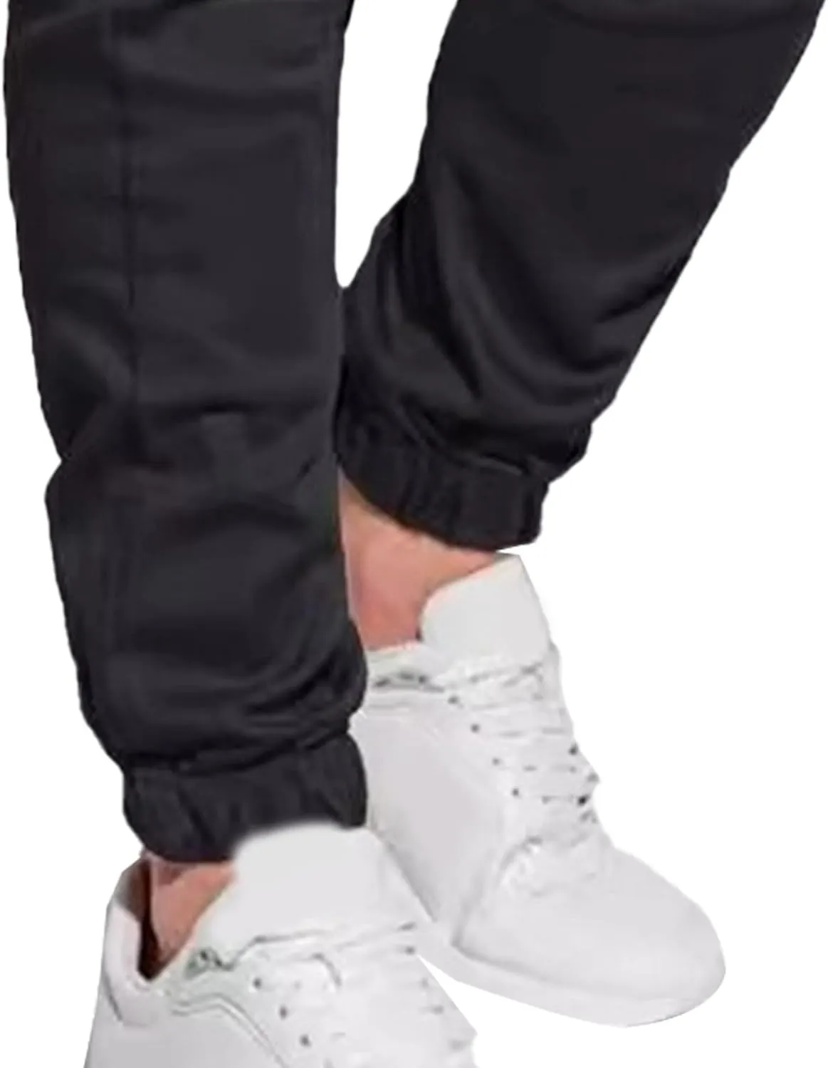 Men's Slim Fit Elastic Waist Running Pants Solid Cotton Jogging Trousers Drawstring Hiking Outdoor Sweatpants