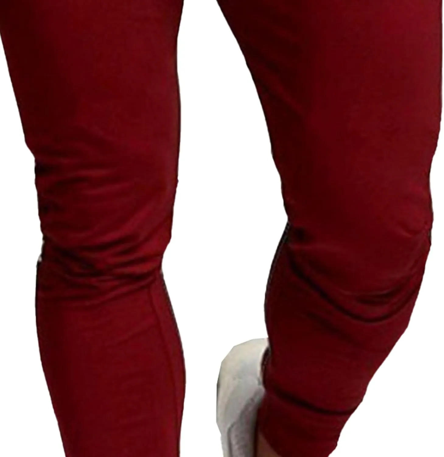 Men's Slim Fit Solid Drawstring Pants Cotton Casual Joggers Athletic Trousers Elastic Waist Stretch Hiking Sweatpants