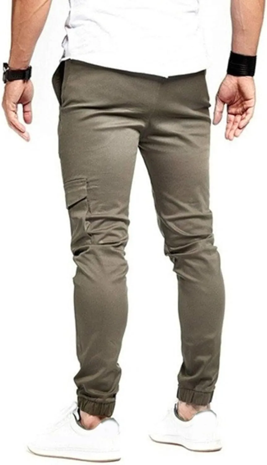 Men's Slim Fit Solid Lightweight Joggers Pants Casual Drawstring Outdoor Trousers Comfort Solid Hiking Sweatpants