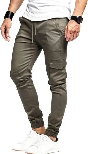 Men's Slim Fit Solid Lightweight Joggers Pants Casual Drawstring Outdoor Trousers Comfort Solid Hiking Sweatpants
