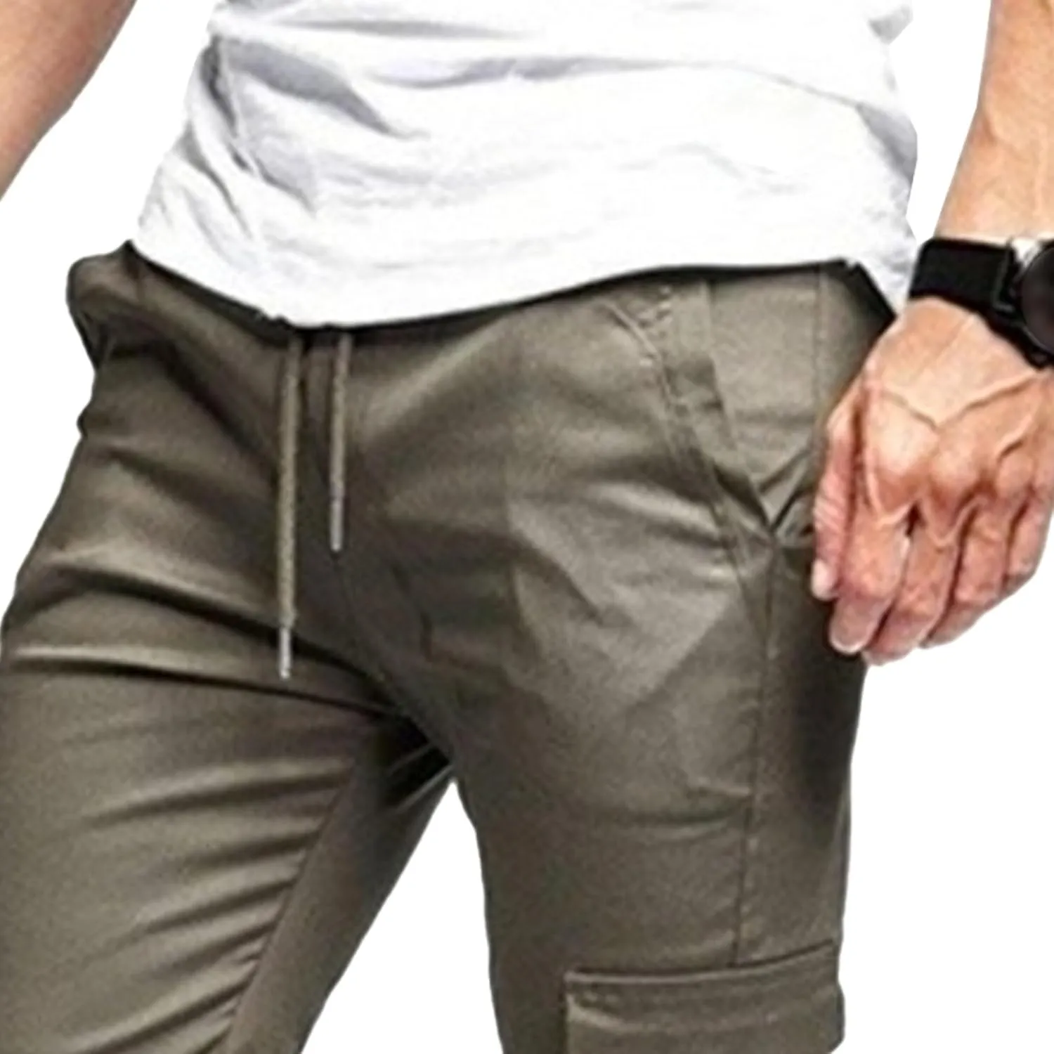 Men's Slim Fit Solid Lightweight Joggers Pants Casual Drawstring Outdoor Trousers Comfort Solid Hiking Sweatpants