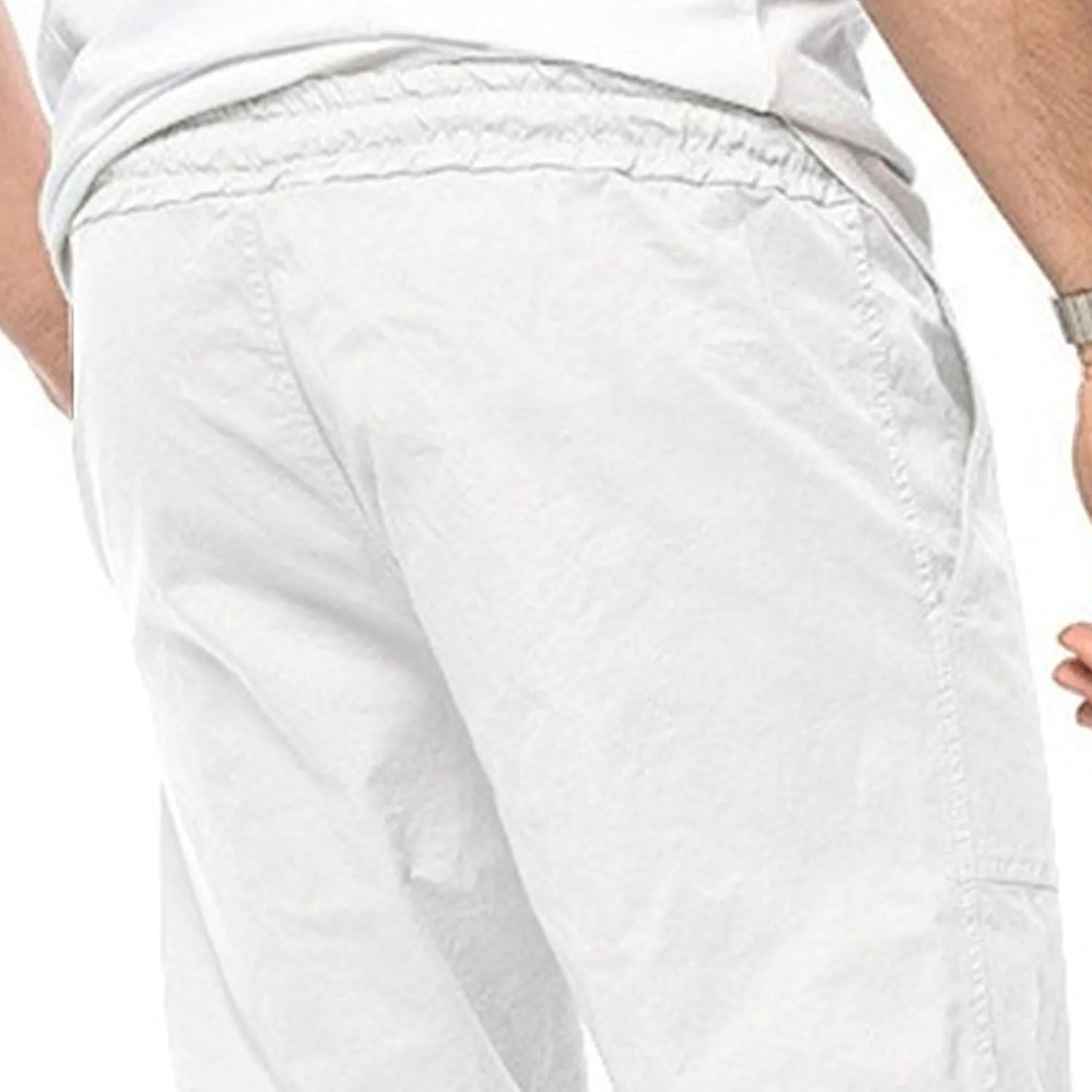 Men's Slim Fit Stylish Outdoor Pants Casual Drawstring Work Trousers Elastic Waist Solid Cargo Sweatpants