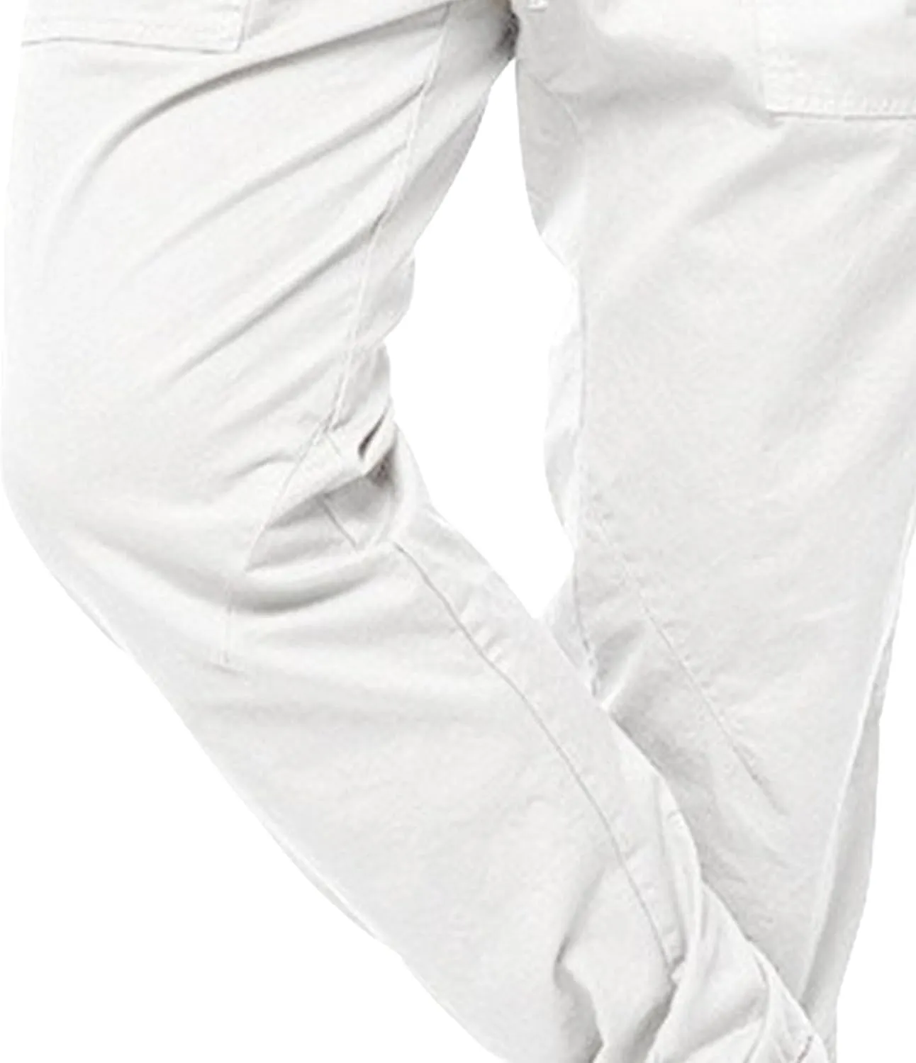 Men's Slim Fit Stylish Outdoor Pants Casual Drawstring Work Trousers Elastic Waist Solid Cargo Sweatpants
