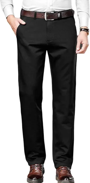 Men's Stretch Dress Pants Slim Fit Skinny Suit Pant Business Flex Flat Front Pant Wrinkle-Resistant Chino Pant (38,Black)