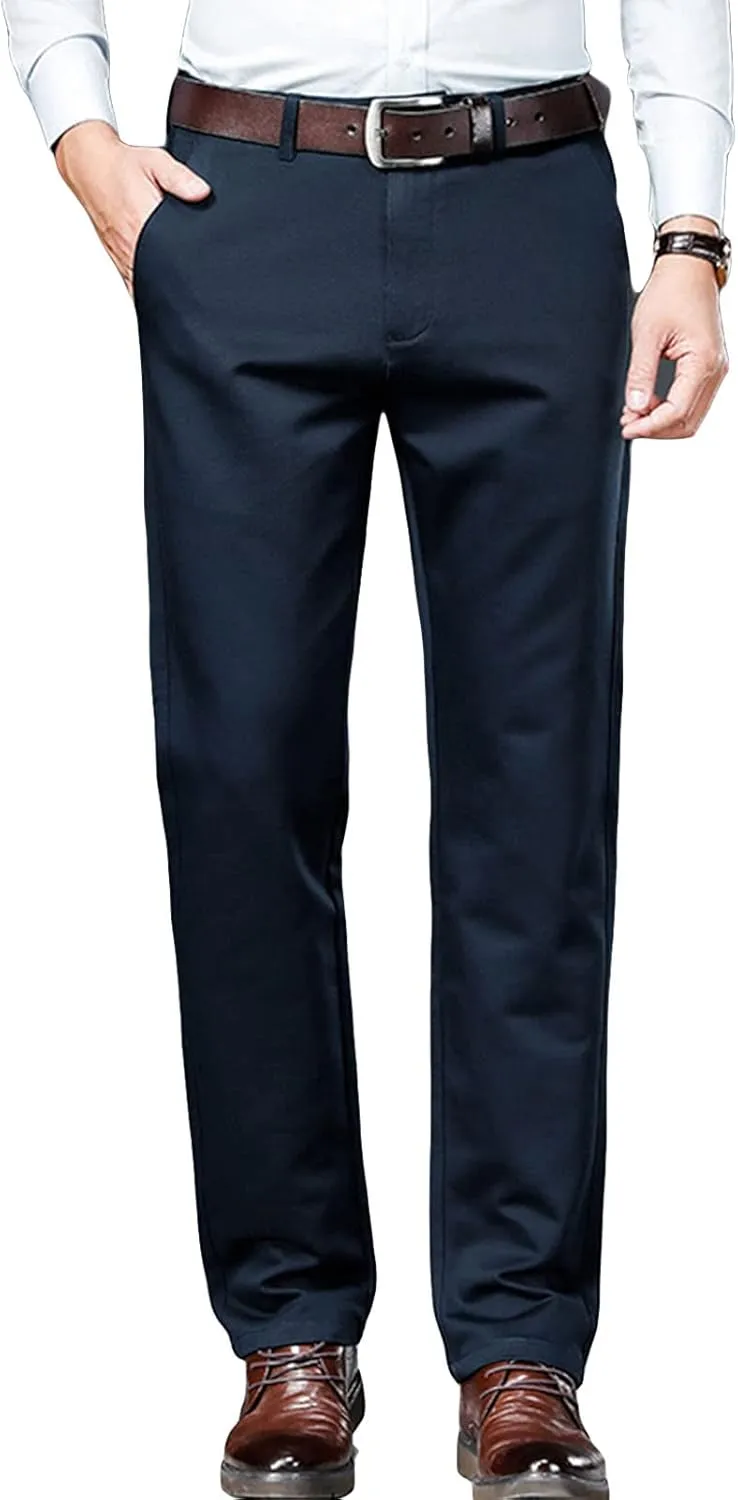 Men's Stretch Dress Pants Slim Fit Skinny Suit Pant Business Flex Flat Front Pant Wrinkle-Resistant Chino Pant (38,Blue)