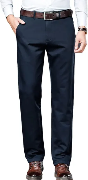 Men's Stretch Dress Pants Slim Fit Skinny Suit Pant Business Flex Flat Front Pant Wrinkle-Resistant Chino Pant (38,Blue)