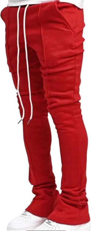 Men's Stylish Slim Fit Streetwear Pants Drawstring Casual Tapered Trousers Solid Elastic Waist Outdoor Pants