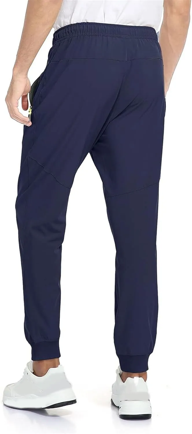 Men's Summer Drawstring Joggers Pants Stretch Elastic Waist Hiking Trousers Casual Solid Slim Fit Outdoor Pants