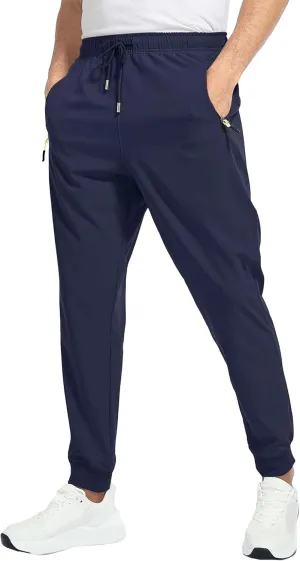 Men's Summer Drawstring Joggers Pants Stretch Elastic Waist Hiking Trousers Casual Solid Slim Fit Outdoor Pants
