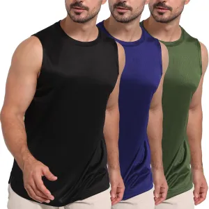 Mens Tank Tops Muscle Athletic Quick Dry Sleeveless Workout Fitness T Shirts for Men