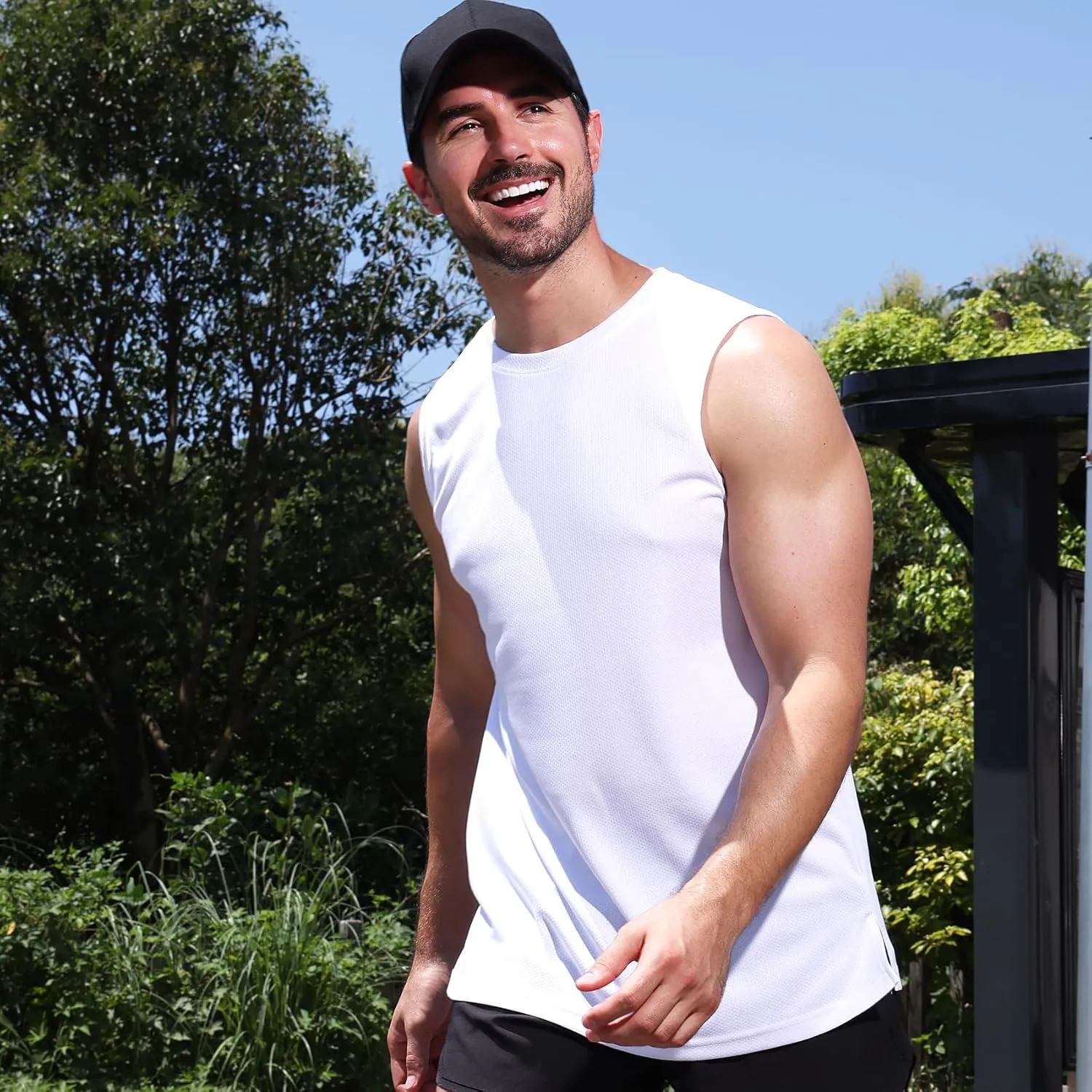 Mens Tank Tops Muscle Athletic Quick Dry Sleeveless Workout Fitness T Shirts for Men