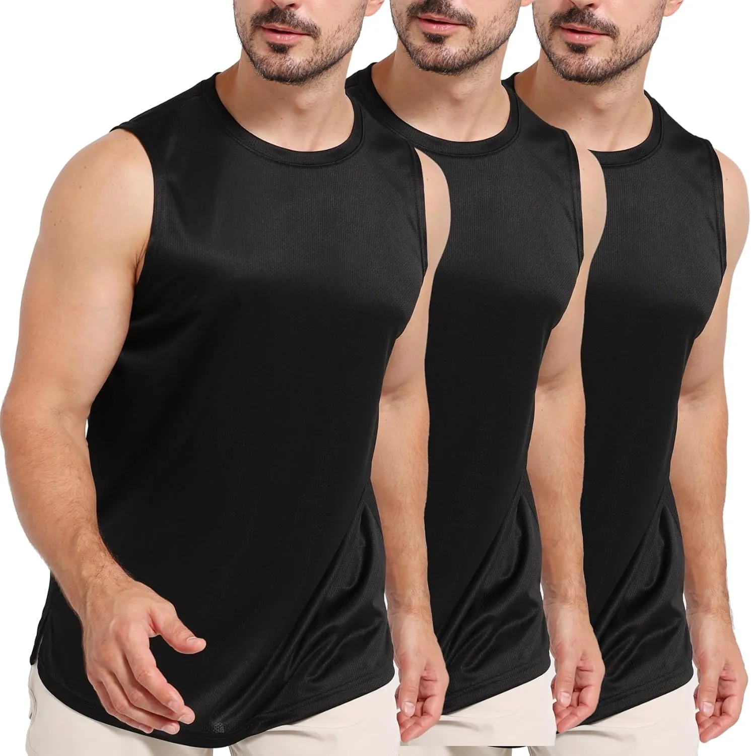 Mens Tank Tops Muscle Athletic Quick Dry Sleeveless Workout Fitness T Shirts for Men