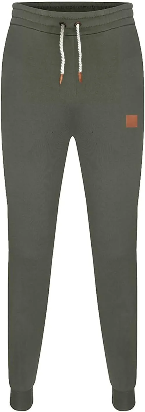 Mens Workout Cargo Sweatpants Pants Athletic Mens Cotton Linen Pants Drawstring Loose Beach Pants with Pockets Men's