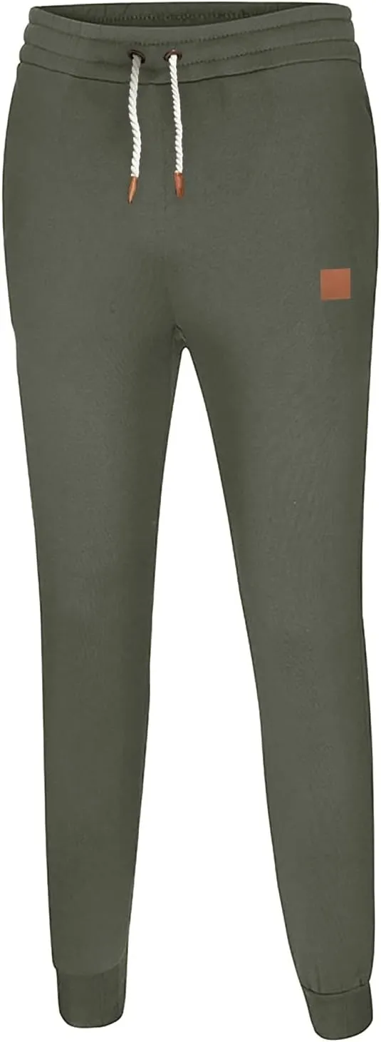 Mens Workout Cargo Sweatpants Pants Athletic Mens Cotton Linen Pants Drawstring Loose Beach Pants with Pockets Men's