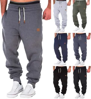 Mens Workout Cargo Sweatpants Pants Athletic Mens Cotton Linen Pants Drawstring Loose Beach Pants with Pockets Men's