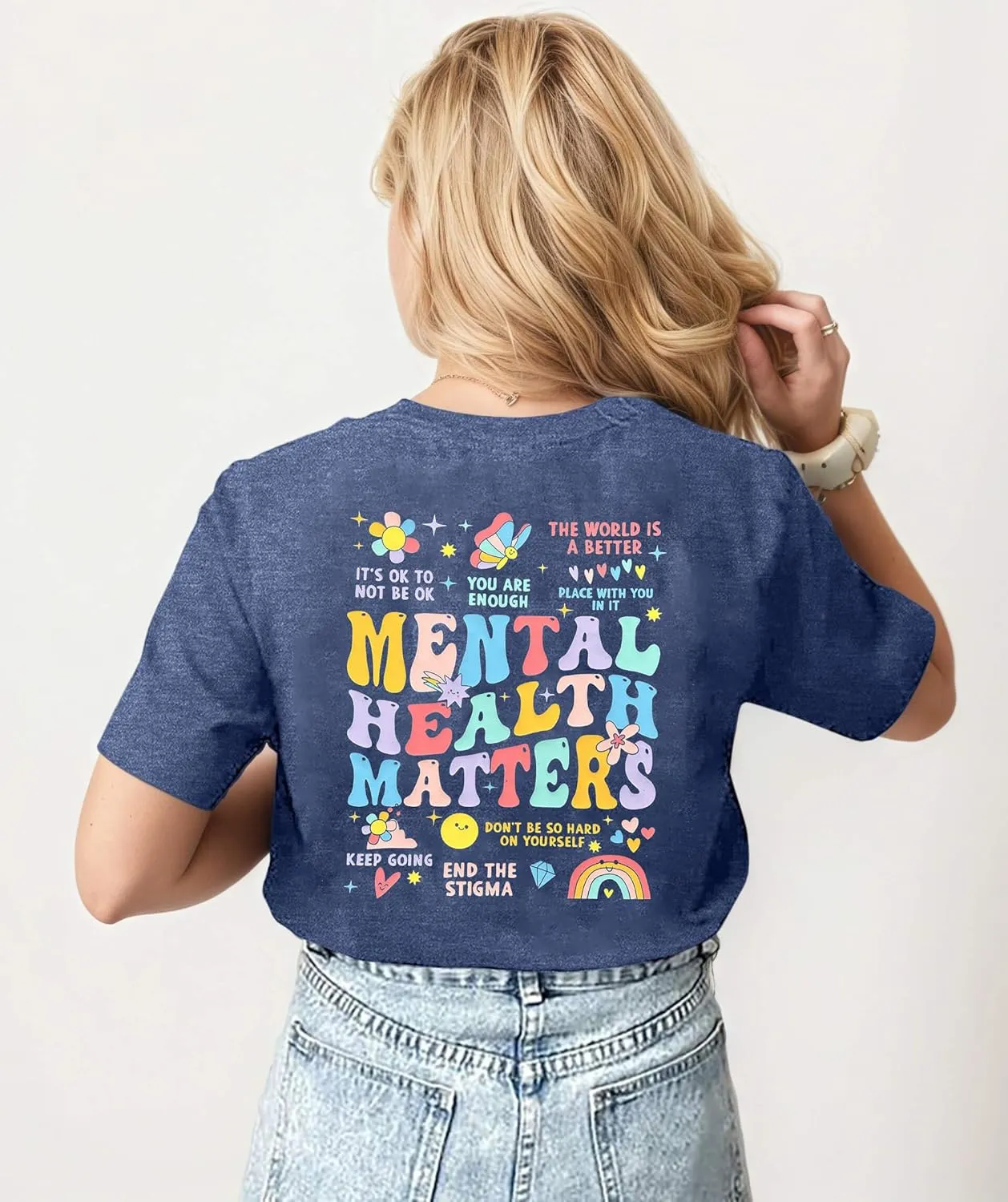 Mental Health Matters Shirt Women Mental Illness Awareness T-Shirts Inspirational Positive Tee Tops