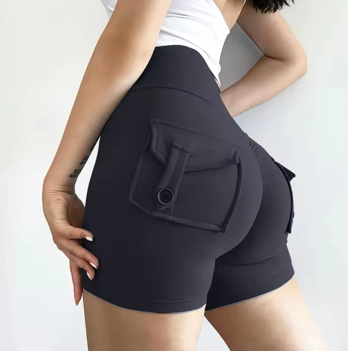 Midnight High Waist Scrunch Shorts