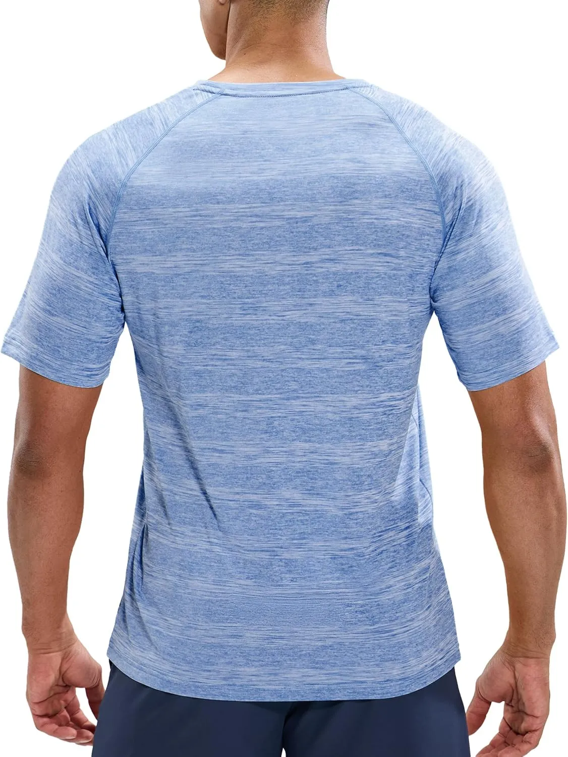 MIER Mens T Shirts Short Sleeve Quick Dry Active Tee for Running Workout Gym, Stripe
