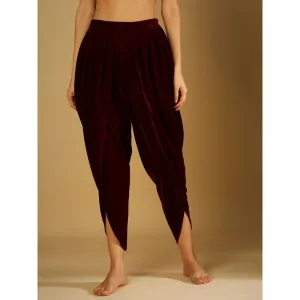 Monk & Mei Tamanna-Dhoti Pant -Maroon
