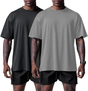 Muscle Killer 1/2pack Mens T Shirt Gym Workout Dry Fit Short Sleeve Athletic Fitness Crew Neck Tee Shirts Casual Loose Fit