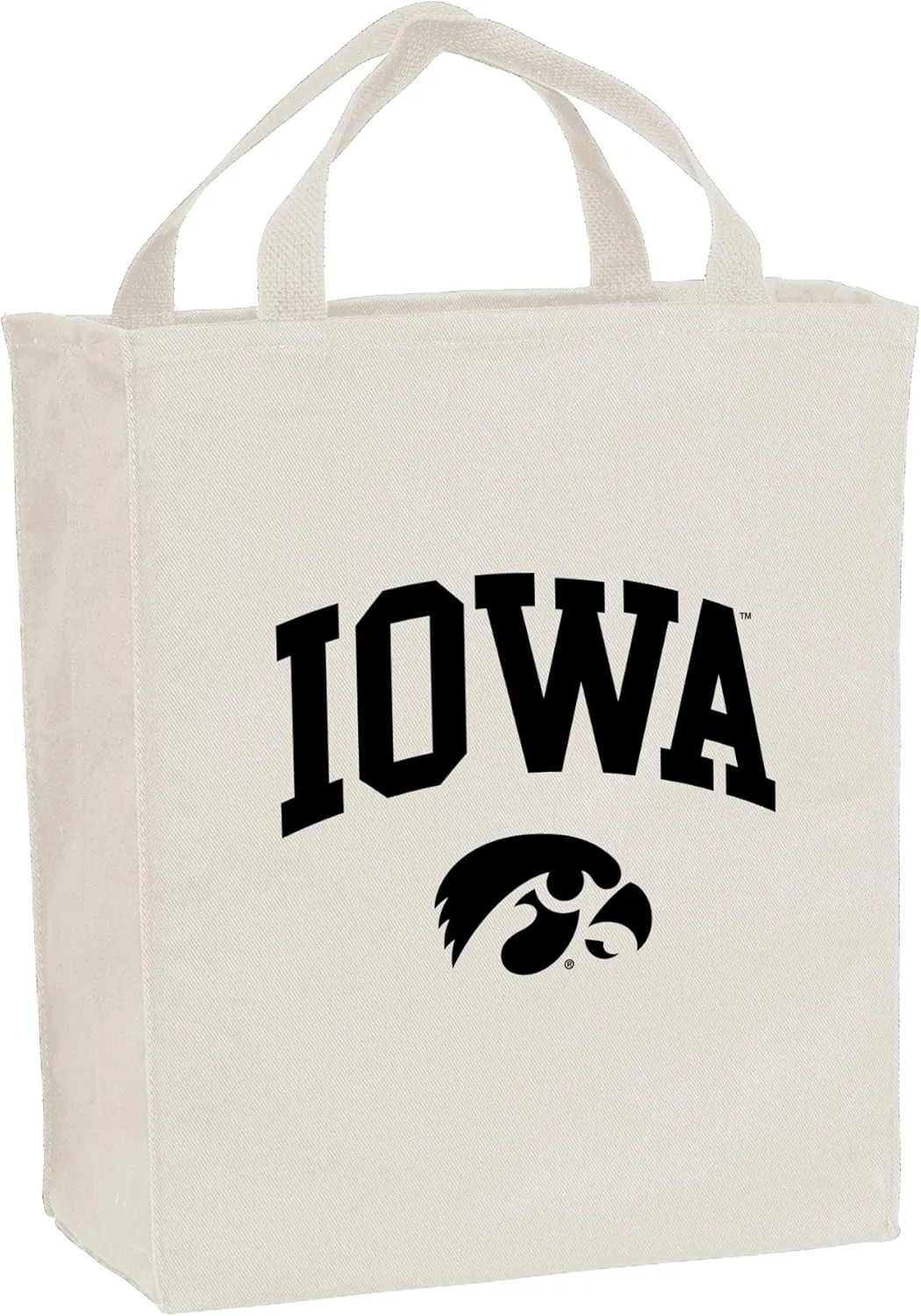 NCAA Arch Logo, Team Color Canvas Reusable Grocery Tote Bag, College, University