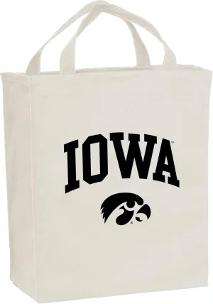 NCAA Arch Logo, Team Color Canvas Reusable Grocery Tote Bag, College, University