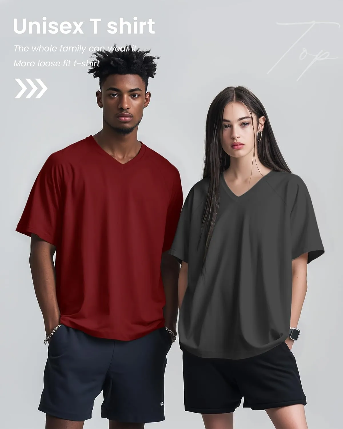 Neer 3 Pack Men's Big and Tall V Neck T-Shirts M-7X, 35% Cotton Short Sleeve Raglan Tops Casual Regular Summer Basic Tees