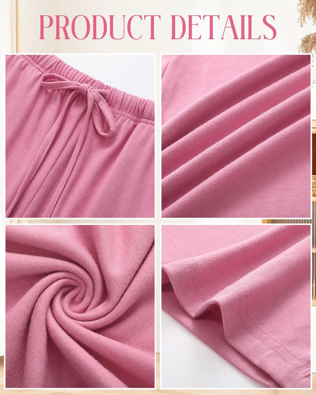 Neer 3 Pack Women's Wide Leg Palazzo Pants, High Waist Drawstring Sweatpants Flared Knit Yoga Pants Lounge Pants with Pockets