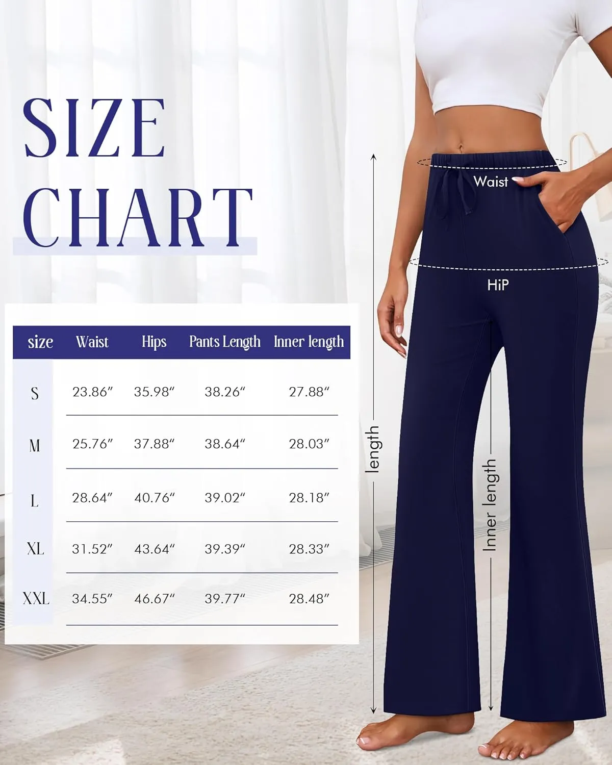 Neer 3 Pack Women's Wide Leg Palazzo Pants, High Waist Drawstring Sweatpants Flared Knit Yoga Pants Lounge Pants with Pockets
