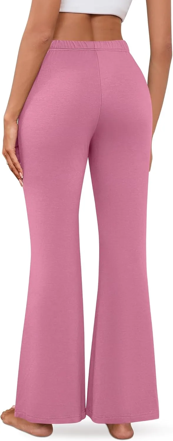 Neer 3 Pack Women's Wide Leg Palazzo Pants, High Waist Drawstring Sweatpants Flared Knit Yoga Pants Lounge Pants with Pockets