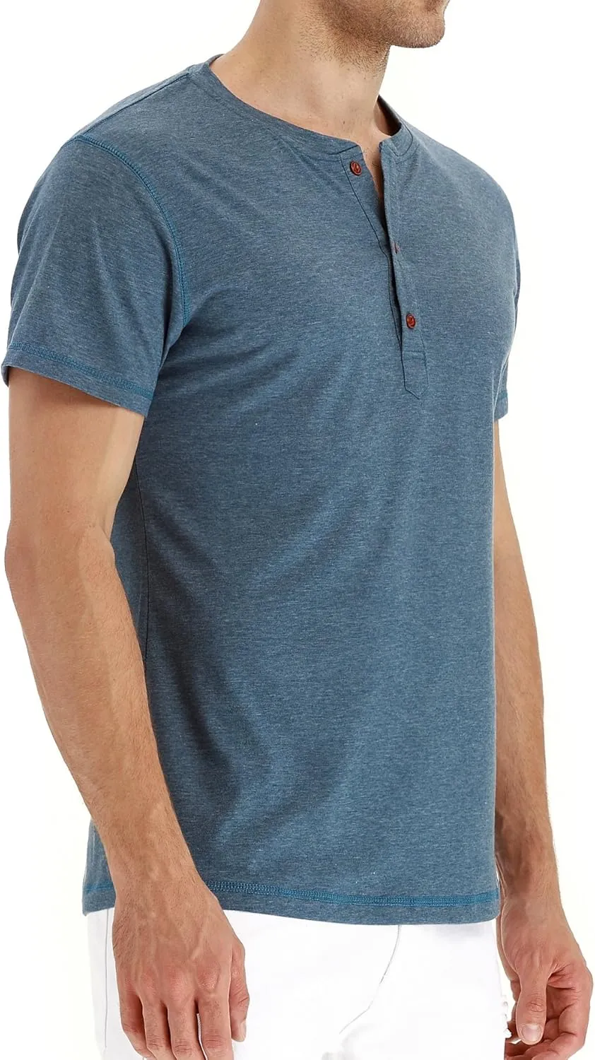 NITAGUT Mens Fashion Casual Front Placket Basic Long/Short Sleeve Henley T-Shirts