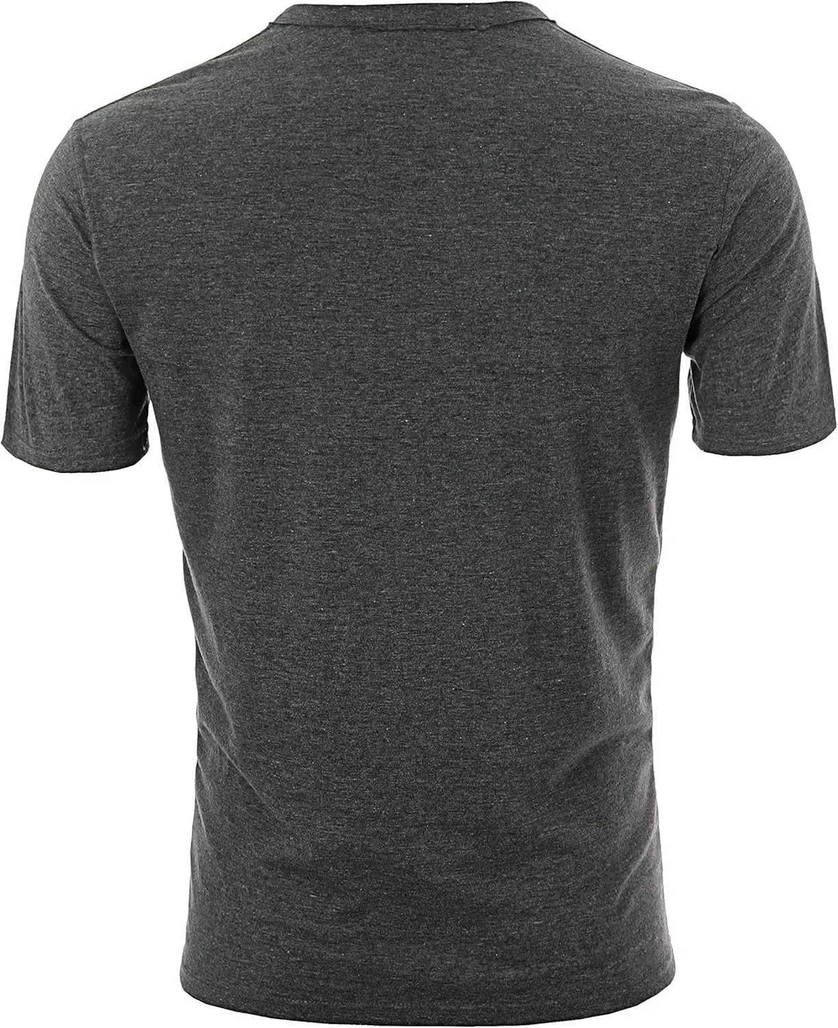 Ohoo Mens Slim Fit Casual Short Sleeve Placket Melange Color Fabric Cotton Henley T-Shirts