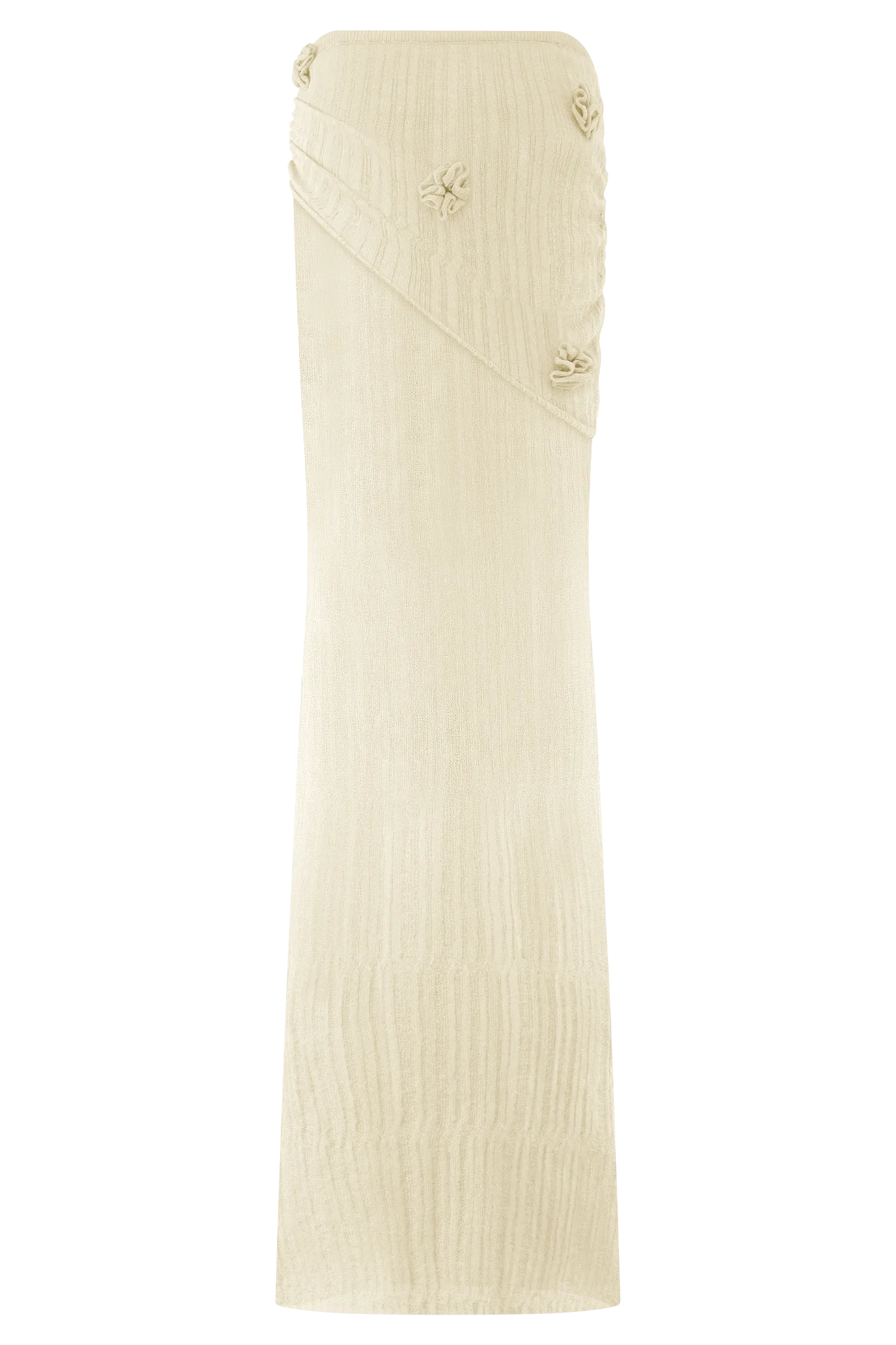Orianna Orchid Knit Maxi Skirt - Ivory