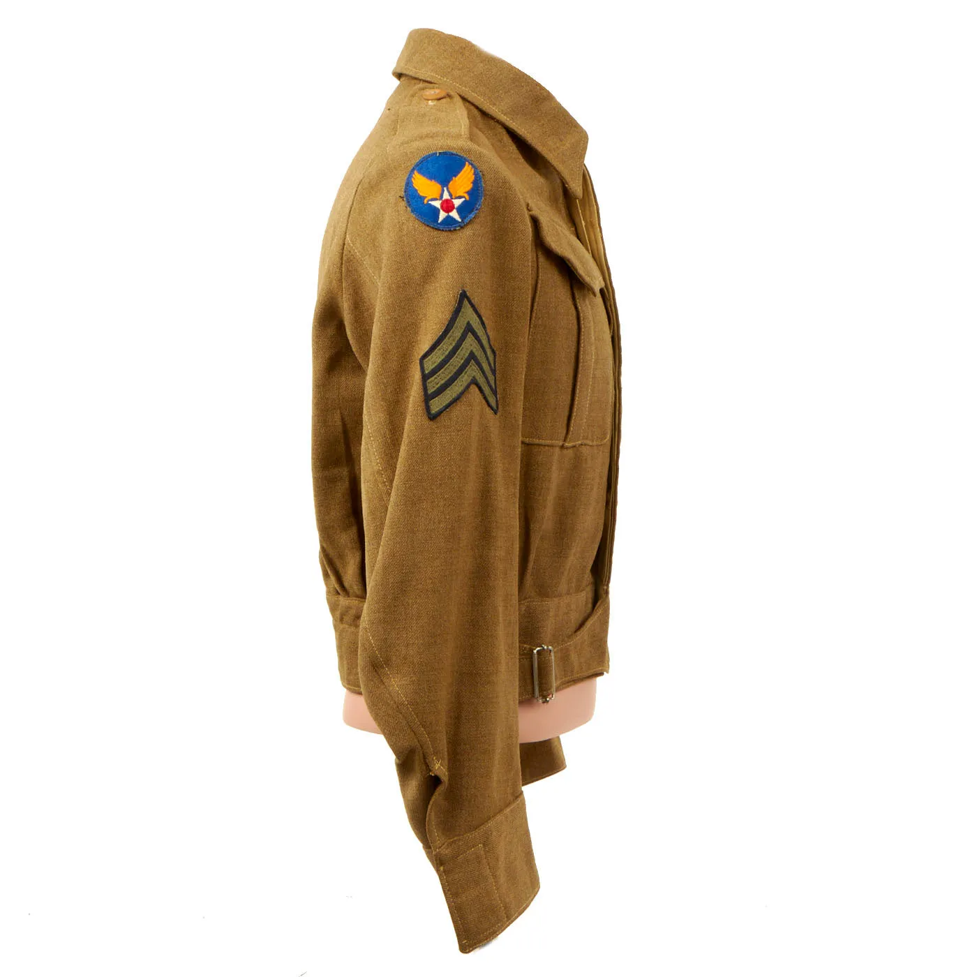 Original British Made WWII U.S. Ike Jacket with Theater Made CBI Insignia - China/Burma/India