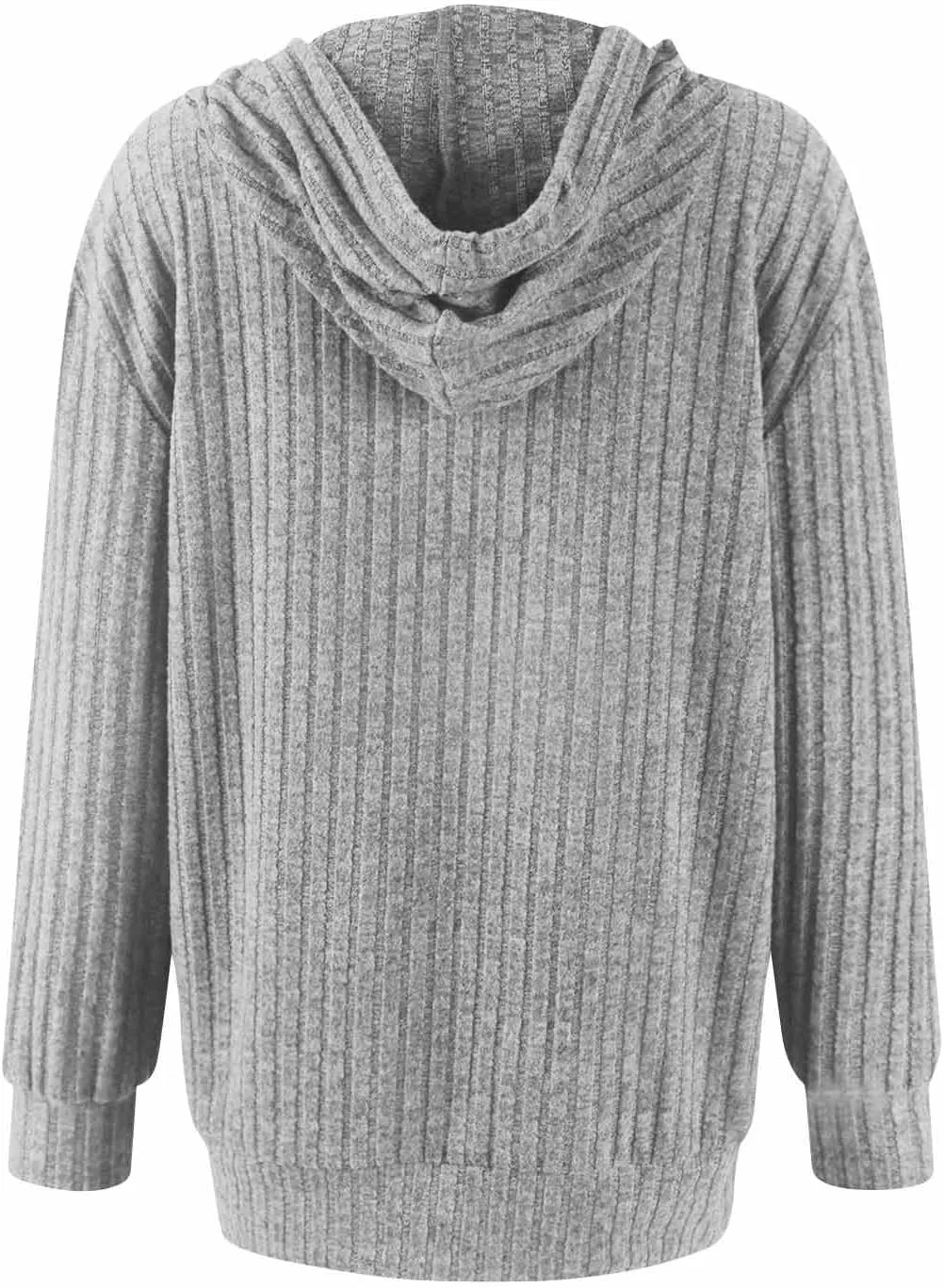 Oversized Zip Up Hoodie for Women Ribbed Chucky Knit Sweater Hoodie Lightweight Long Sleeve Shirt Tops with Pocket