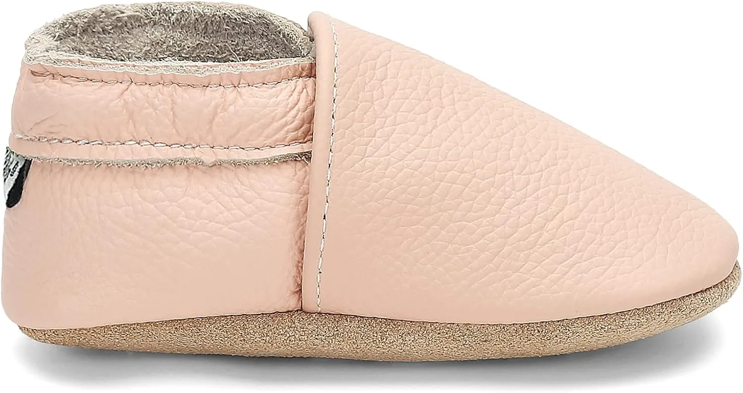 OWLOWLA Soft Sole Baby Shoes Leather Baby First Walking Crib Shoes Slip-on Baby Moccasins Infant Toddler Pre-Walker Shoes for Boy Girl