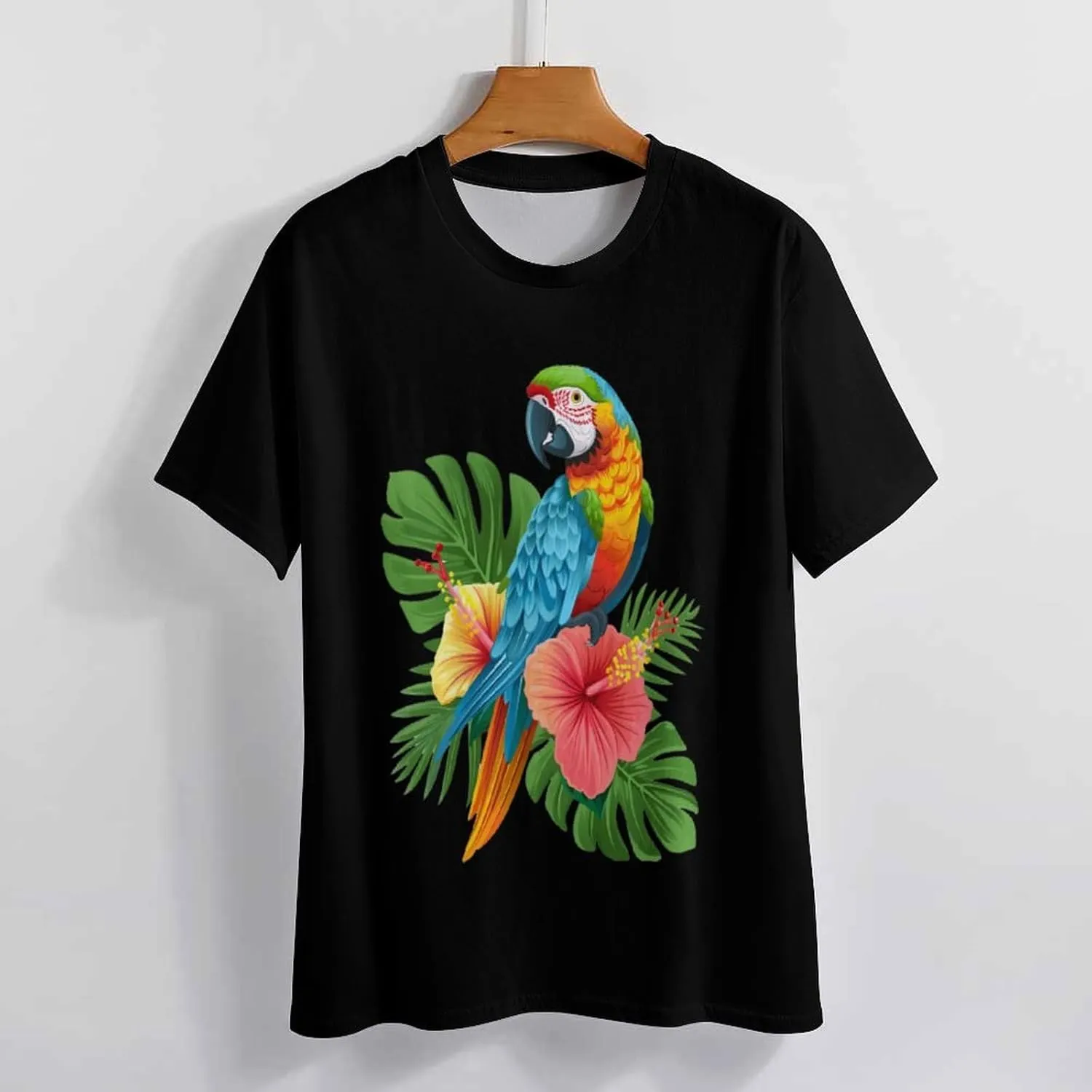 Parrot Funny Tropical Bird Men's T-Shirt Short Sleeve Crewneck Shirt Casual Workout Tee Top