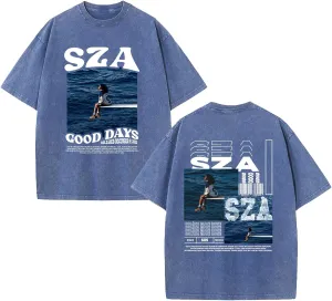 Print Graphic  Singer S-Z-A T-Shirt Fans Oversized Vintage Washed T-Shirts for Women's & Men's