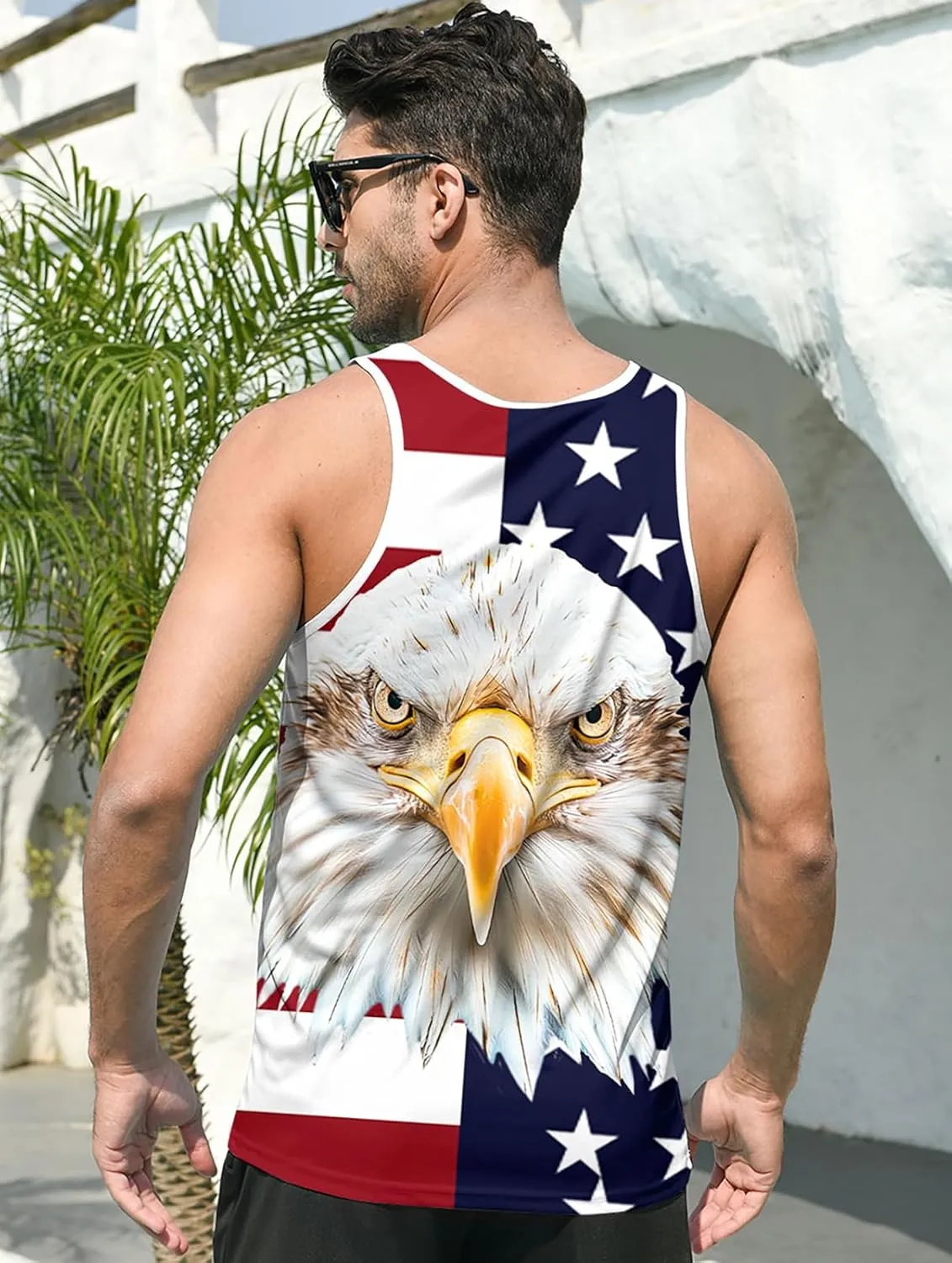 RAISEVERN Men's Tank Tops Summer Sleeveless Tee Cool Workout T-Shirts Beach Athletic Undershirts