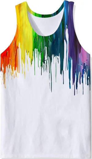 RAISEVERN Men's Tank Tops Summer Sleeveless Tee Cool Workout T-Shirts Beach Athletic Undershirts