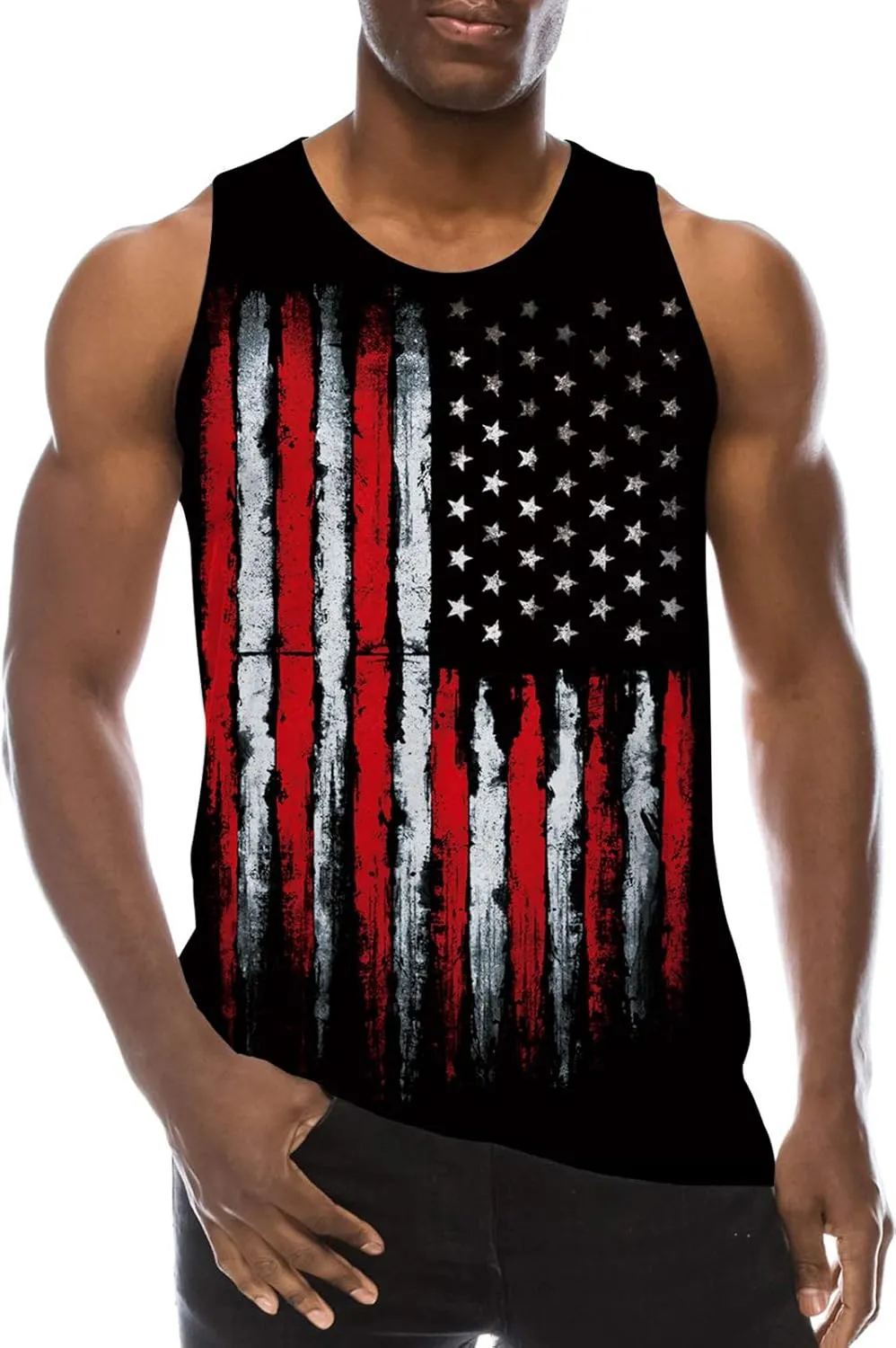 RAISEVERN Men's Tank Tops Summer Sleeveless Tee Cool Workout T-Shirts Beach Athletic Undershirts