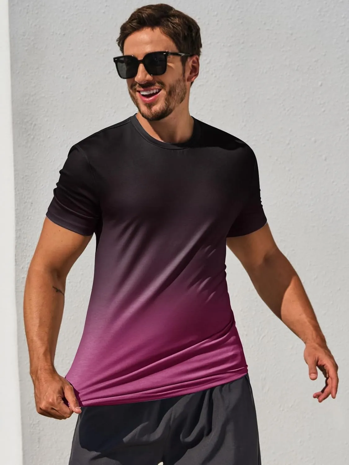 rrhss Mens Muscle Gym T-Shirts Short Sleeve Workout Athletic Bodybuilding Cotton Tee