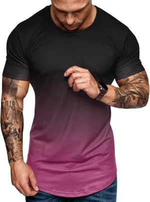 rrhss Mens Muscle Gym T-Shirts Short Sleeve Workout Athletic Bodybuilding Cotton Tee