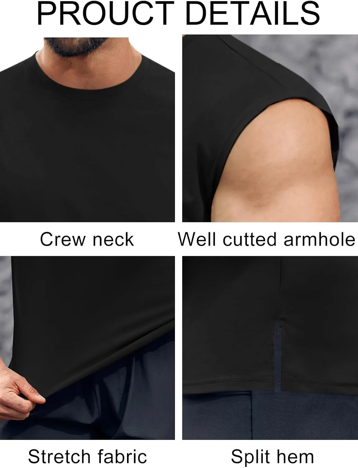 Runcati Mens Workout Tank Top Sleeveless Shirt Quick Dry Muscle Gym Bodybuilding Fitness Training T Shirts