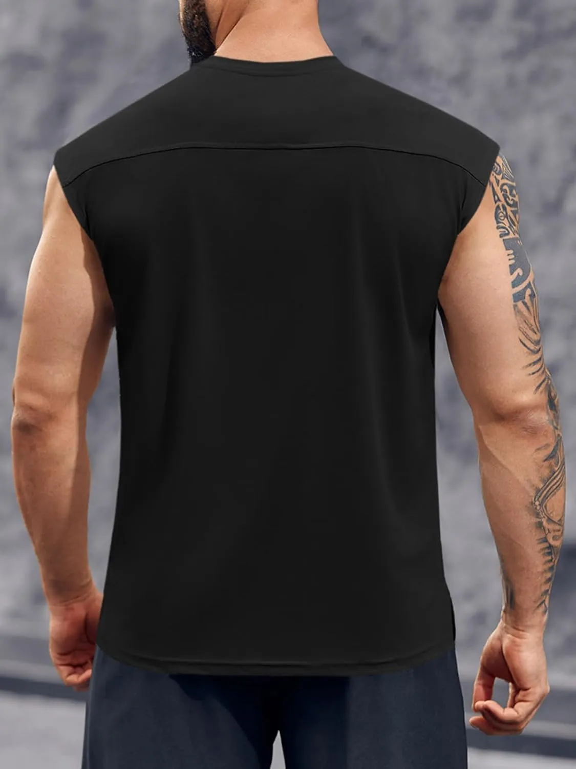 Runcati Mens Workout Tank Top Sleeveless Shirt Quick Dry Muscle Gym Bodybuilding Fitness Training T Shirts