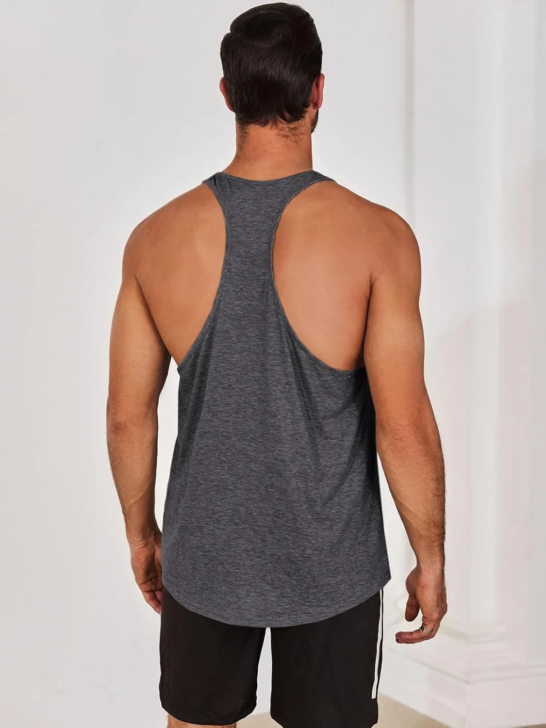 Runcati Mens Workout Tank Tops Gym Muscle Athletic Sleeveless T Shirts Bodybuilding Training Fitness Tops