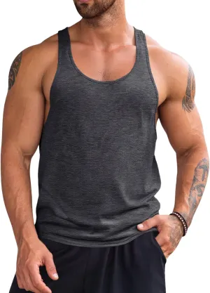 Runcati Mens Workout Tank Tops Gym Muscle Athletic Sleeveless T Shirts Bodybuilding Training Fitness Tops