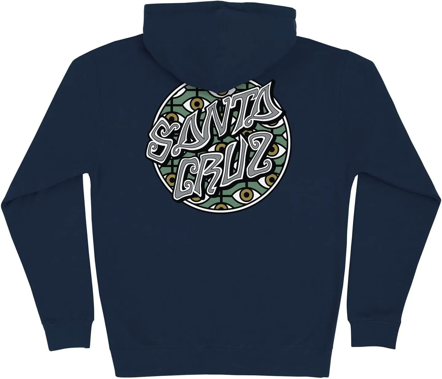 SANTA CRUZ Salba Eyes Dot Zip Hooded Heavyweight Sweatshirt Navy Lg Mens