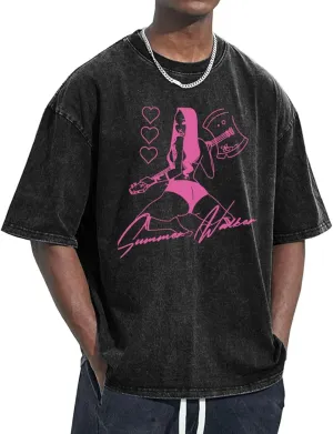 Shirt Men's Oversized T-Shirts Summer Casual Short Sleeved Basic Tops Graphic Tee