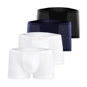 Silky Sheer Striped Boxer Briefs 4-Pack